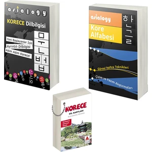 Takım Eserler Neşriyat Asialogy Korece Dilbilgisi, Kore Alfabesi ve Korece Dil Kartı 3 Kitap Set
