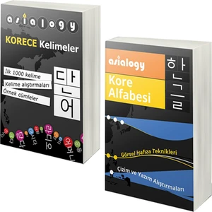 Asialogy Korece Kelimeler ve Kore Alfabesi 2 Kitap Set Korece Öğreten Kitaplar