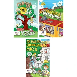 Cezve Çocuk Yeşil Kafalar Serisi 3 Kitap Set Tuğba Coşkuner / Macera Ekspresi - Ormanı Yemek Yasak - Duvarları Gıdıklanan Okul