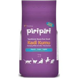 Pisi Pisi Pudralı Topaklanan Bentonit Kedi Kumu Ince 10 kg