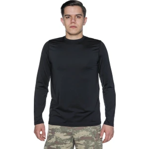 Single Sword Siyah Uzun Kol Microfiber Tşört -Askeri Üst Içlik-Microfiber Fanila