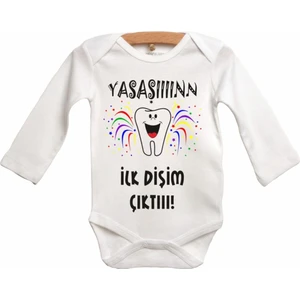 Yaşasın Ilk Dişim Çıktı Baskılı Bebek Zıbın Body