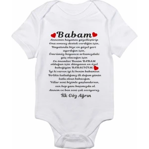 Babaya Doğum Günün Hediyesi Sade Tasarım Bebek Zıbın Body