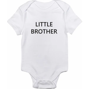 Erkek Bebek Beyaz Lıttle Brother Baskılı Bebek Body Zıbın