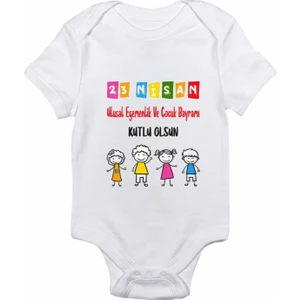 24 Nisan Çocuk Bayramı Model 2 Baskılı Bebek Body Zıbın