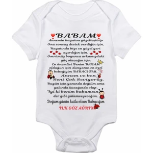 Unisex Bebek Beyaz Uğur Böcekli Baskılı Body Zıbın
