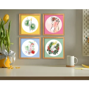 Bk Gift Dekoratif 4’lü Retro Ahşap Tablo-2