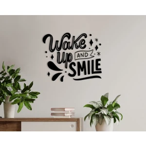 Bk Gift Uyan ve Gülümse Ahşap Duvar Yazısı-1