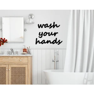 Bk Gift Wash Your Hands Ahşap Duvar Yazısı-1