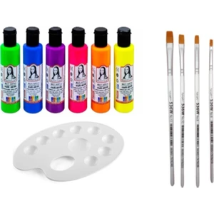 Akrilik Boya Neon Renk Multi Ipek Fırçalı Set