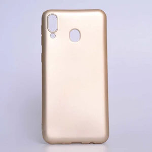 noktaks - Samsung Galaxy M20 - Kılıf Mat Soft Premier Silikon Kapak - Gold - T7560