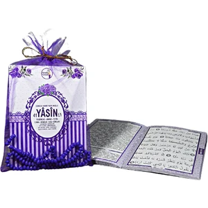 Yayınları 25'li Yasin Çanta Boy Tül Keseli Tesbihli 80 Sayfa Mor Renk Mevlüd Hediyelikleri