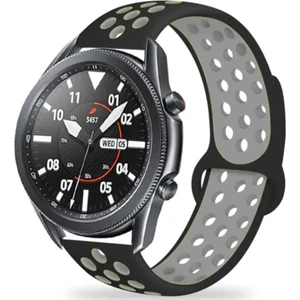 Kzy Huawei Gt2 Uyumlu 46MM Silikon Kordon - Gri-Siyah