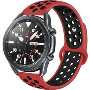 Kzy Huawei Gt2 Uyumlu 46MM Silikon Kordon - Kırmızı-Siyah
