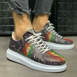 Imershoes Digital Baskı Erkek Sneaker Spor Ayakkabı Yüksek Taban