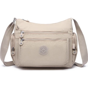 Smart Bags Krinkıl Kumaş Kadın Çapraz Çanta Bej 1115