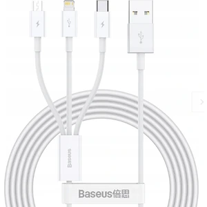 Superior Series (Micro+Lightning+Type-C) Üçlü Hızlı Şarj Veri Kablosu 3.5A 1.5 mt BS-33909