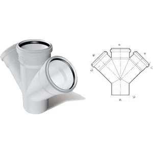 Pvc Çift Çatal 50X50