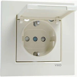 Karre Krem Kapaklı Topraklı Priz