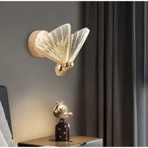 Elegance Modern Kelebek Tasarım Duvar LED Aplik Rose Gold Sarı Harika Görsel BURENZE812