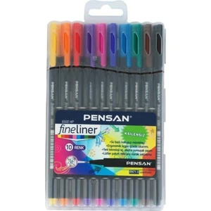 Keçe Uç Fineliner Kalem 0.4 mm Plastik Kutu 10'lu