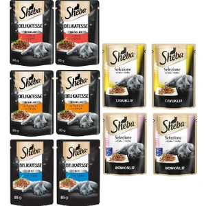 Pouch Karışık Paket Sığır-Ton-Tavuk-Somon-Hindi Yetişkin Kedi Yaş Maması 85 gr (10 Adet)