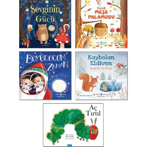 Sevginin Gücü + Küçük Meşe Palamudu + Büyüdüğüm Zaman + Kaybolan Eldiven Sıcacık Bir Kış Masalı + Aç Tırtıl / 5 Kitap Çocuk Masalları Seti