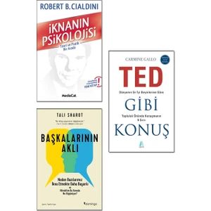 Iknanın Psikolojisi / Robert B. Cialdini + Başkalarının Aklı / Tali Sharot + Ted Gibi Konuş / Carmine Gallo - 3 Kitap Set