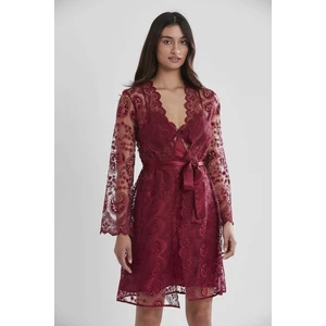 Pierre Cardin  6'lı 6225 Bordo Kısa Gecelik Sabahlık Takımı