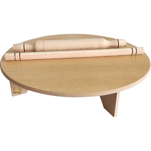 Vip Home Concept Ahşap Hamur Açma Sofrası Yer Sofrası Oklava ve Merdaneli 42 cm