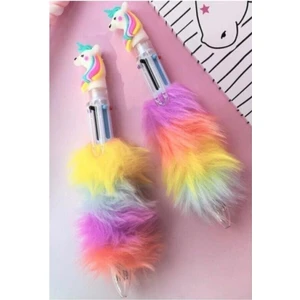 Unicorn Başlıklı Pelüş Tükenmez Kalem 6 Renk