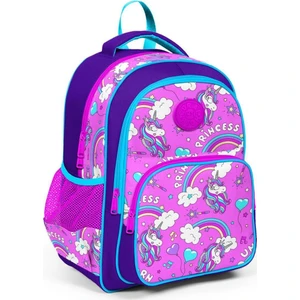 Coral High Yaygan Kids Mor Açık Pembe Unicorn Temalı Üç Bölmeli Okul Çantası Konforlu Tasarım