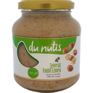 Du Nutis Dunutis Şekersiz Fındık Ezmesi - 320 gr Cam Kavanoz