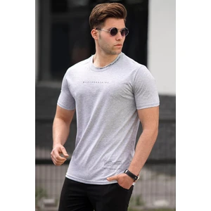 Gri Erkek Baskılı Tişört 5258