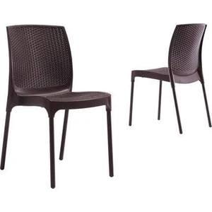 6 Adet Novussi Sunny Rattan Kolsuz Sandalye Kahve