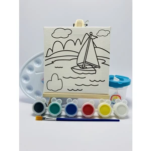 Mika House Çocuk Etkinlik Kanvas Baskılı Tuval Boyama Seti