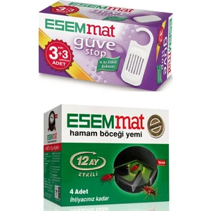Güve Stop (3 Askı + 3 Çekmece ) + Hamam Böceği Yemi 12 Ay Etkili 4 Adet