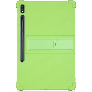 Samsung Galaxy Tab S7 Plus SM-T970 - T975 - 12.4" Darbe Emici Standlı Silikon Kılıf Yeşil