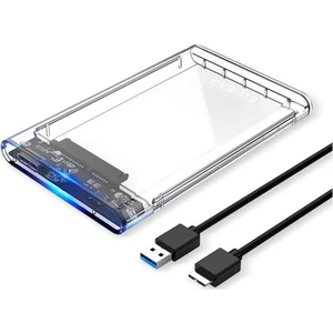 2.5 Inç Sata USB 3.0 Harddisk Kutusu - Şeffaf - Micro USB