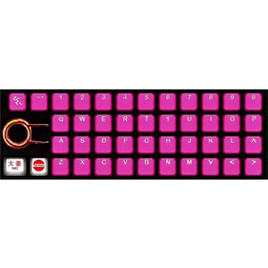Rubber Gaming Aydınlatmalı Keycaps Set - 42 Keys Rubberized Doubleshot Key Caps ( Neon Pembe )