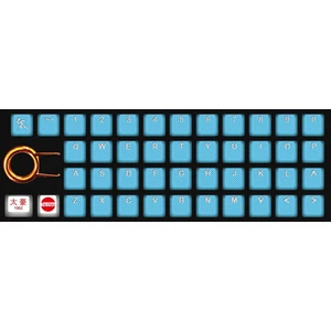 Rubber Gaming Aydınlatmalı Keycaps Set - 42 Keys Rubberized Doubleshot Key Caps ( Neon Blue )