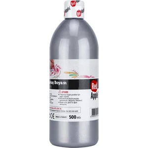 Red Apple  Metalik Kumaş Boyası 500ML Gümüş