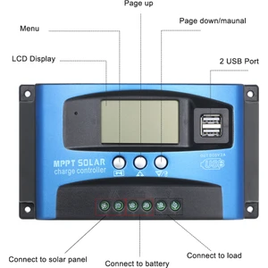 100A Mppt Solar Kontrol Cihazı 12V-24V Solar Akü Şarj Kontrol Cihazı Regülatörü