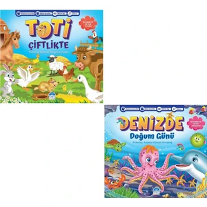 Interakti̇f Pedagog Onaylı Hi̇kaye Seti 2 Kitap Denizde Doğum Günü + Toti Çiftlikte