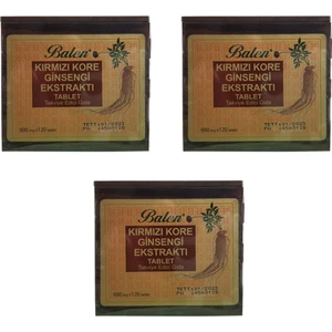 Tahta Kutu Kırmızı Kore Ginseng 600 Mg 120 Tablet 3 Adet