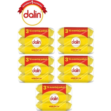Dalin Islak Havlu Mendil Klasik 15 Li Set (3lü*5pk) 840