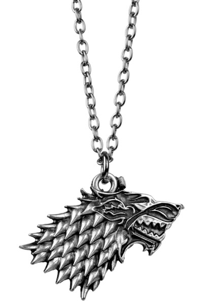 Bu Farklı Game Of Thrones Stark Kurt Eskitme Antik Gümüş Kaplama Erkek Kadın Kolye
