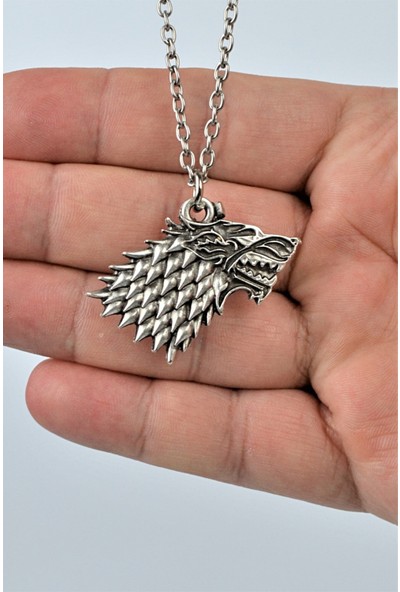 Bu Farklı Game Of Thrones Stark Kurt Eskitme Antik Gümüş Kaplama Erkek Kadın Kolye