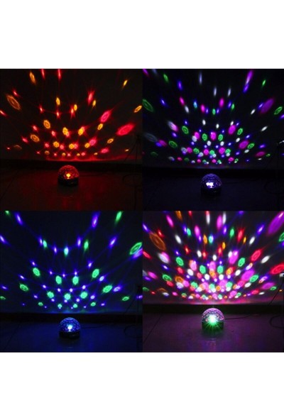 Dream Plus Küre Disko Topu Müzik Çalar Renkli Lazer Işıklı Bluetooth Sese Duyarlı Işıklar Disko Parti Işığı