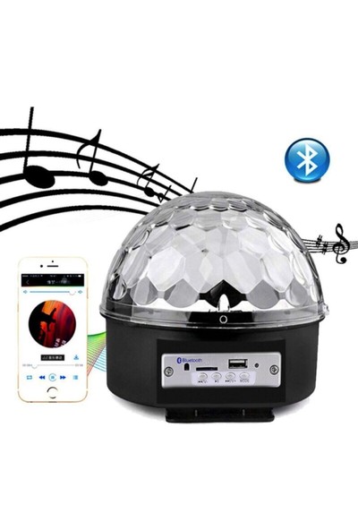 Dream Plus Küre Disko Topu Müzik Çalar Renkli Lazer Işıklı Bluetooth Sese Duyarlı Işıklar Disko Parti Işığı